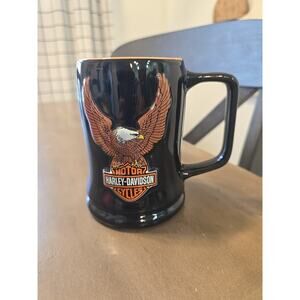 Authentic Harley Davidson Raised Eagle Shield Logo 16 ounce Coffee Mug